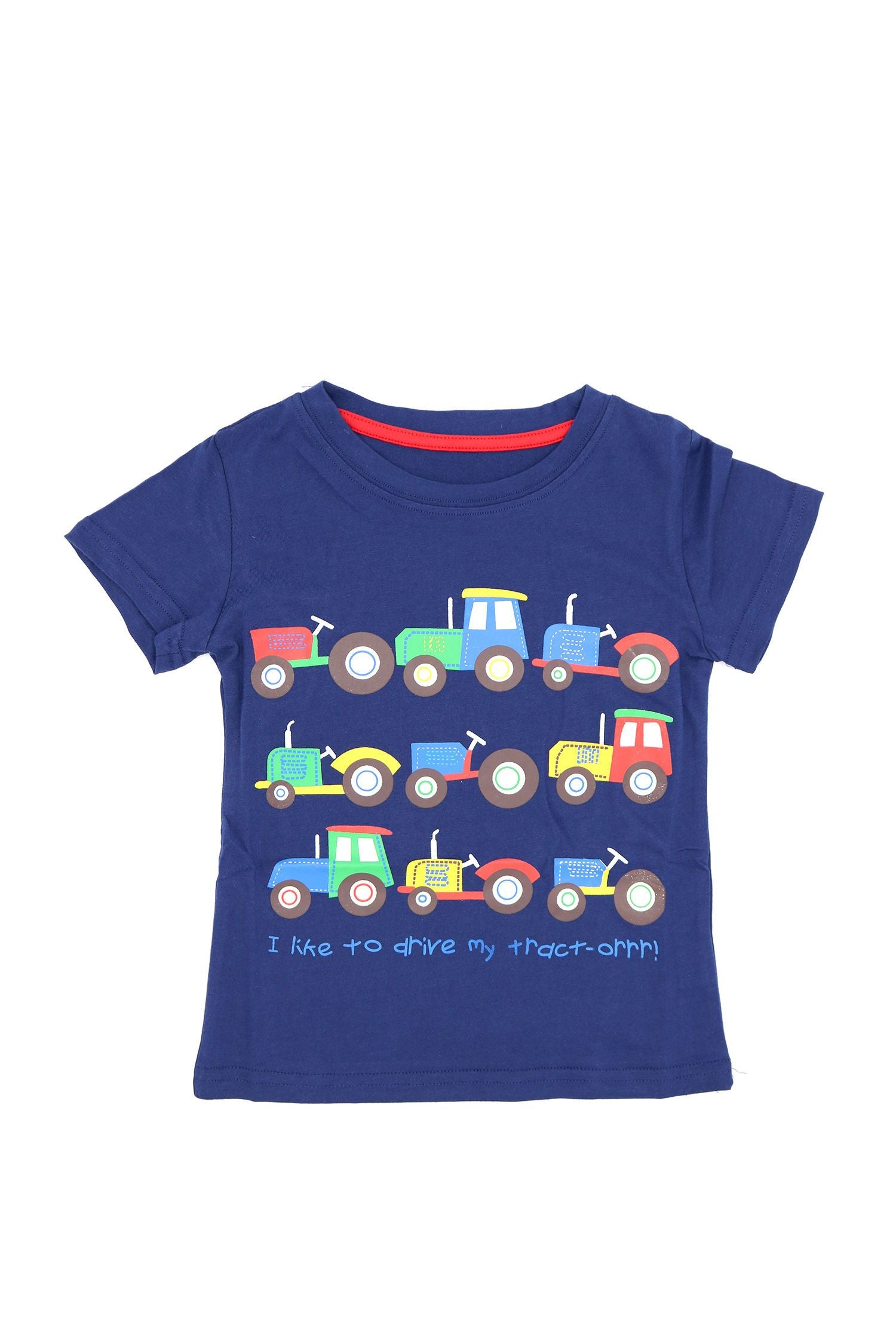 Cool Tractors T-shirt Print Cotton Tee Short-sleeved Top for Baby Toddler Boys - dianjiang-