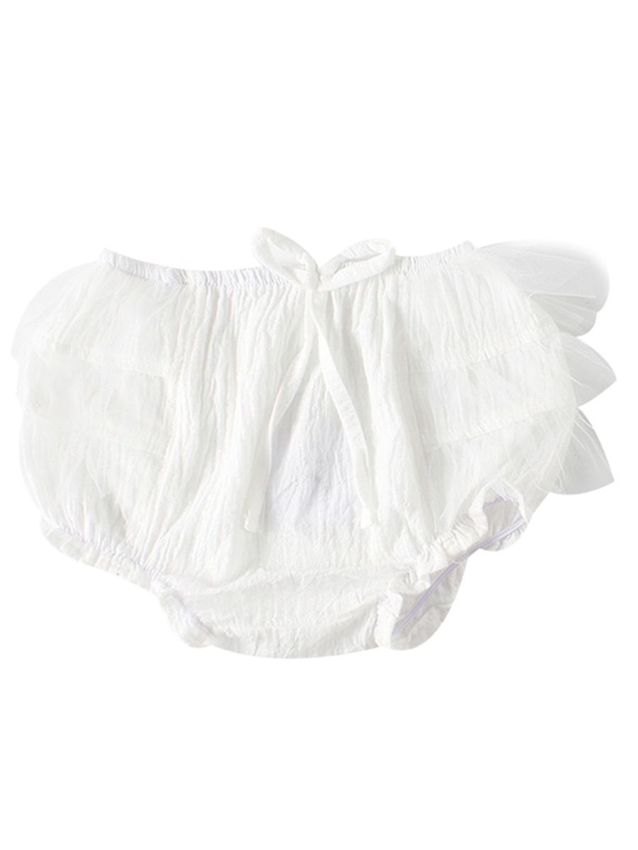 Pink / White Mesh Cotton Baby Girls Shorts - dianjiang-