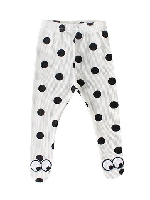 Cute Cartoon Pant Big Eyes Polka Dots Cotton Pantyhose for Baby Girls - dianjiang-