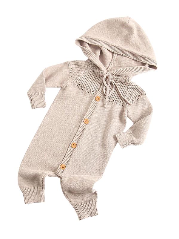 Hooded Crochet New Born Baby Bodysuit Cotton Knitted Infant Romper Wholesale - dianjiang-