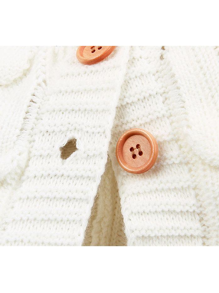 Solid Color Crochet Hooded Poncho For Toddler Kids - dianjiang-