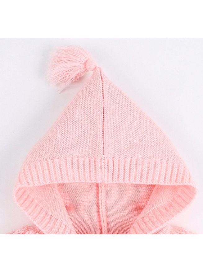 Solid Color Crochet Hooded Poncho For Toddler Kids - dianjiang-