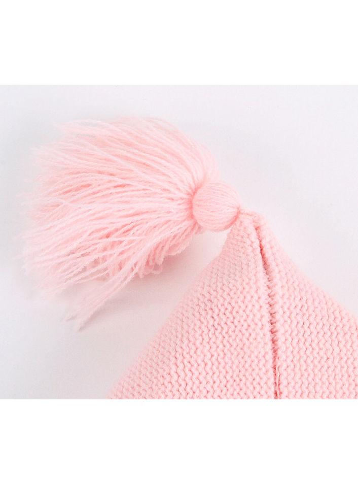 Solid Color Crochet Hooded Poncho For Toddler Kids - dianjiang-