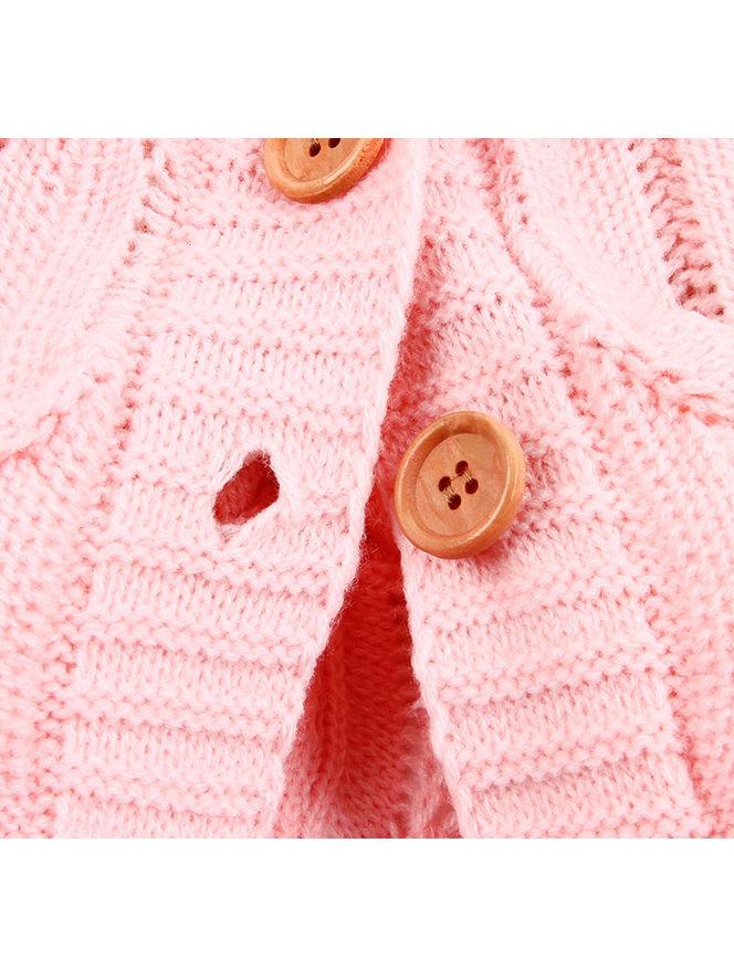 Solid Color Crochet Hooded Poncho For Toddler Kids - dianjiang-