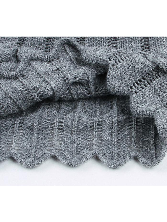 Solid Color Crochet Hooded Poncho For Toddler Kids - dianjiang-