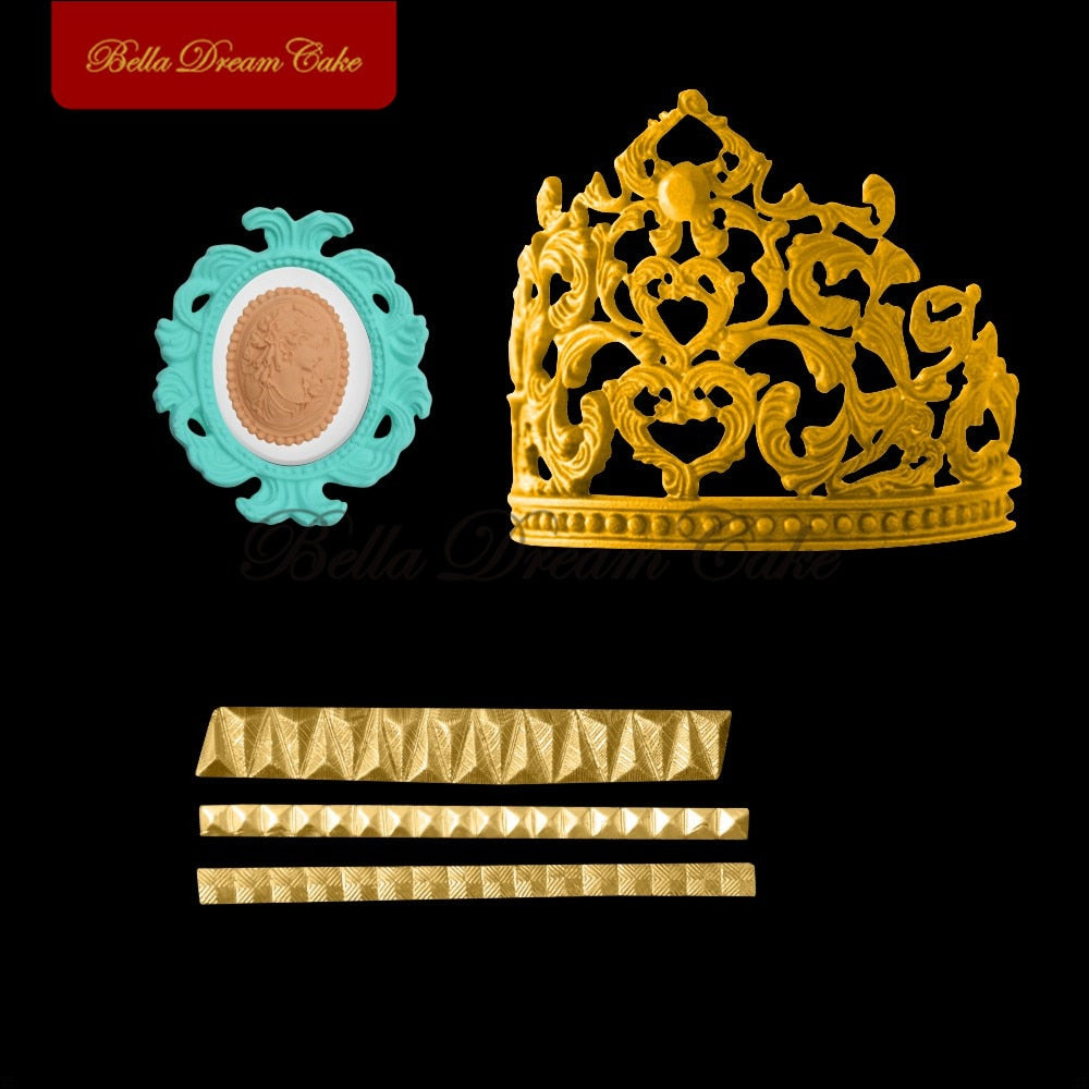Crown Silicone Mold Cake Border Moulds Fondant Sugarcraft Mould For Wedding Decoration Cake Decorating Tools Kitchen Accessories - dianjiang-