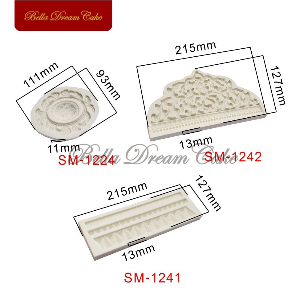 Crown Silicone Mold Cake Border Moulds Fondant Sugarcraft Mould For Wedding Decoration Cake Decorating Tools Kitchen Accessories - dianjiang-