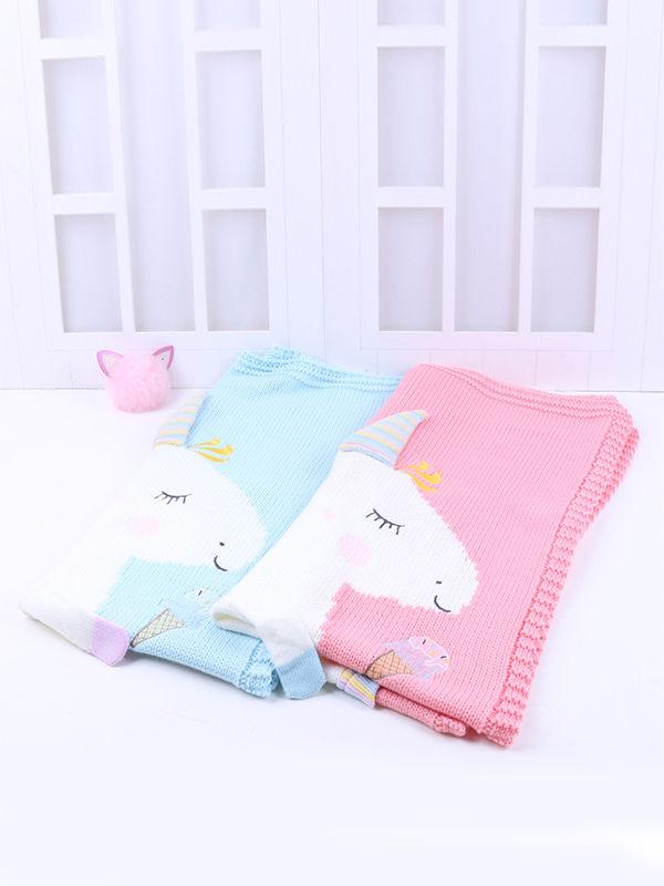 Cute 3D Unicorn Pattern Knitted Accessory Baby Blanket Northern European Scheme - dianjiang-