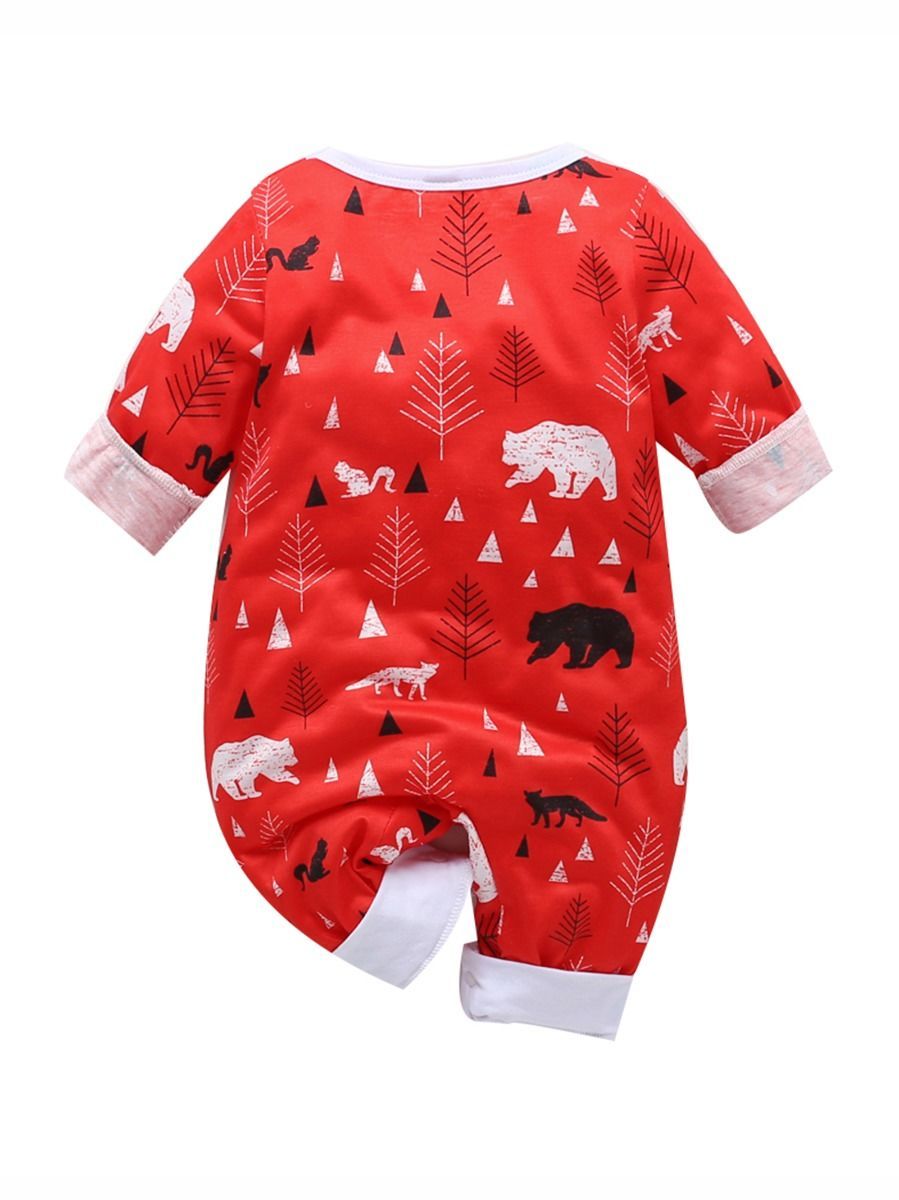 Cute Baby Animal Print Long-sleeved Jumpsuit - dianjiang-