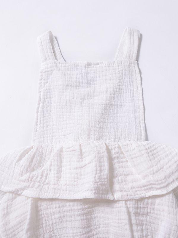 Cute Baby Backless Ruffled Muslin Onesie - dianjiang-