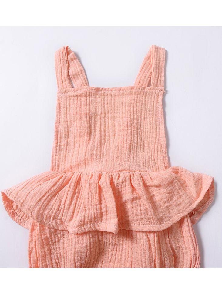 Cute Baby Backless Ruffled Muslin Onesie - dianjiang-