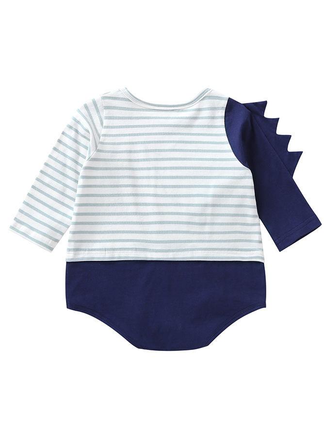 Cute Baby Boys Dinosaur Striped Onesie - dianjiang-