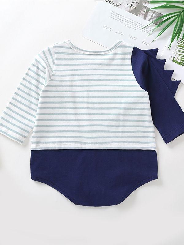 Cute Baby Boys Dinosaur Striped Onesie - dianjiang-