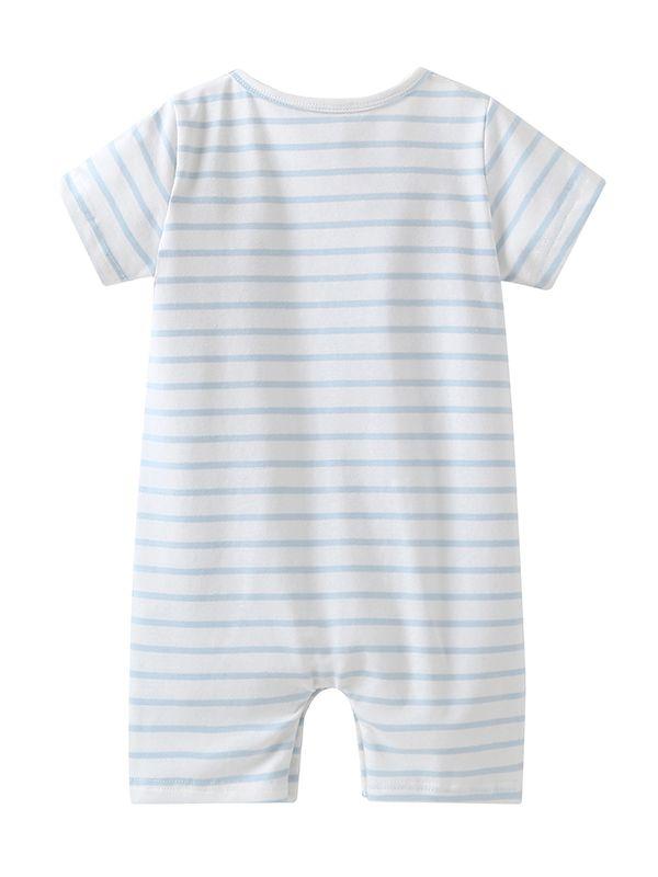 Cute Baby Boys Onesie Cartoon Tractor Short-sleeved Bodysuit - dianjiang-