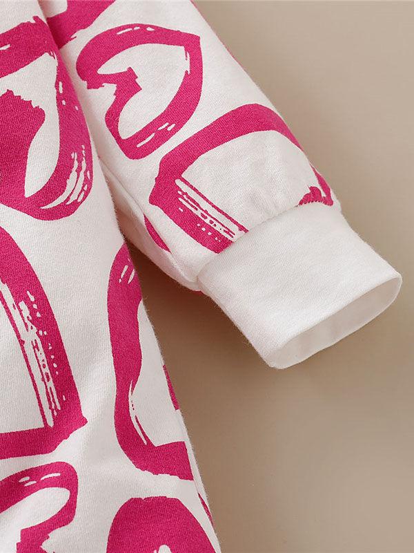 Cute Baby Fox & Tree/Heart Cartoon Hooded With Ears Autumn Jumpsuit One Piece Bodysuit - dianjiang-