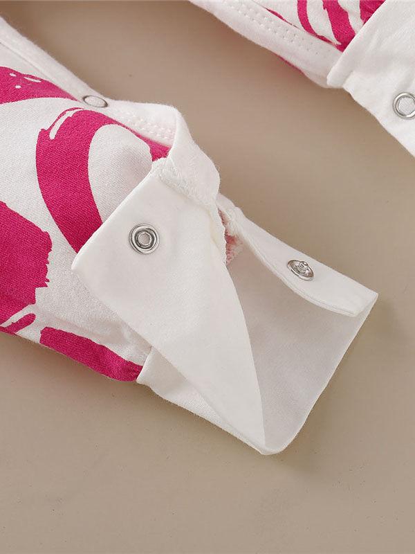 Cute Baby Fox & Tree/Heart Cartoon Hooded With Ears Autumn Jumpsuit One Piece Bodysuit - dianjiang-