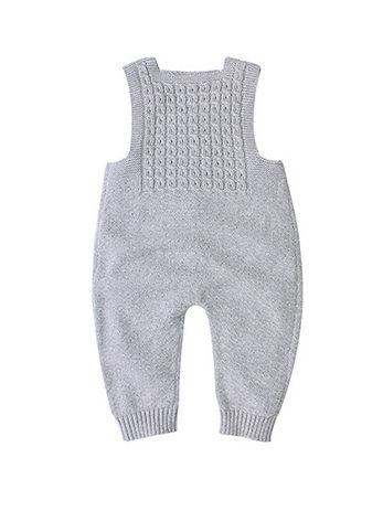 Cute Baby Solid Color Front Button Knitted Overall - dianjiang-