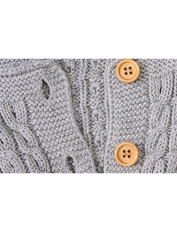 Cute Baby Solid Color Front Button Knitted Overall - dianjiang-