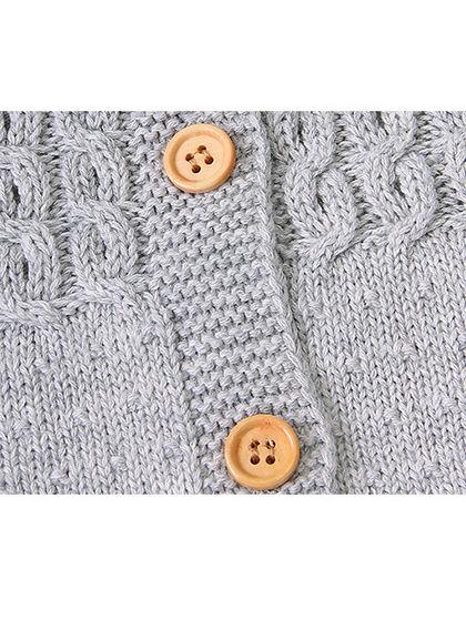 Cute Baby Solid Color Front Button Knitted Overall - dianjiang-