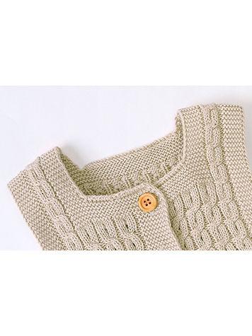Cute Baby Solid Color Front Button Knitted Overall - dianjiang-