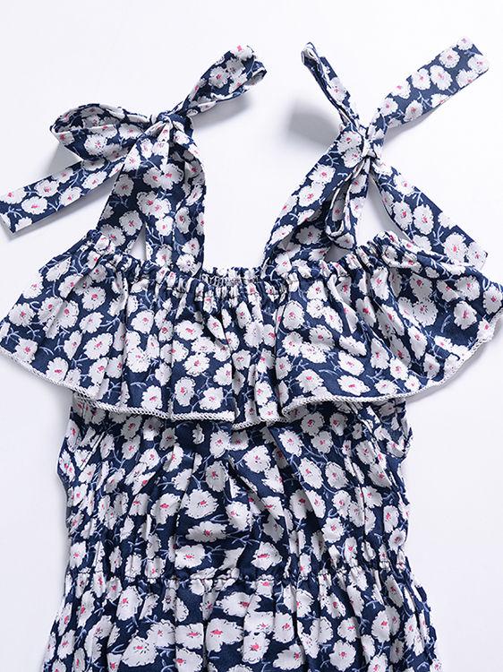 Cute Baby Girl 3 Colors Floral Lace-up Romper Summer Bodysuit - dianjiang-