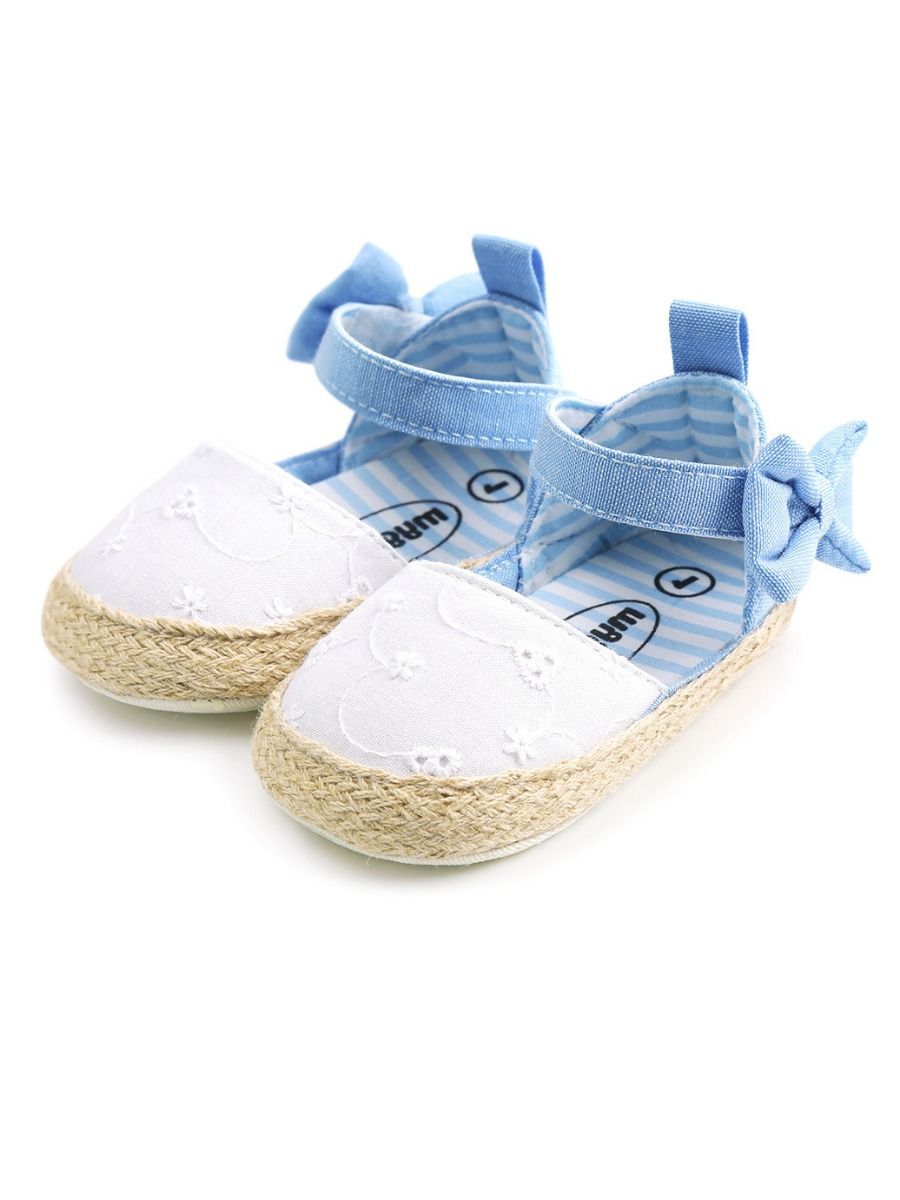 Cute Baby Girl Bow Ankle Straps First Start Crib Shoes - dianjiang-