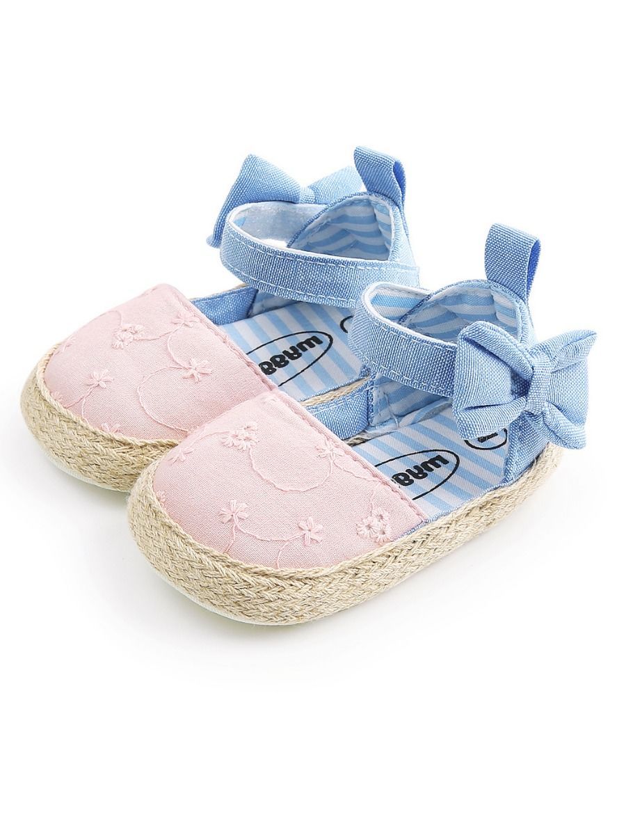 Cute Baby Girl Bow Ankle Straps First Start Crib Shoes - dianjiang-