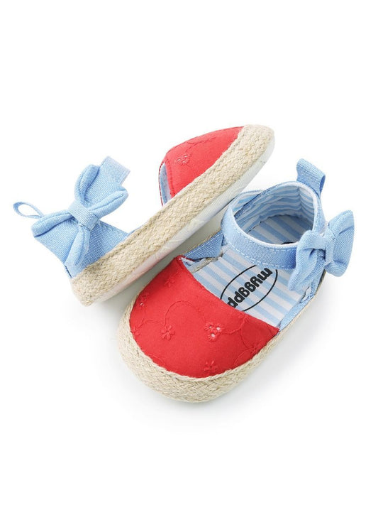 Cute Baby Girl Bow Ankle Straps First Start Crib Shoes - dianjiang-