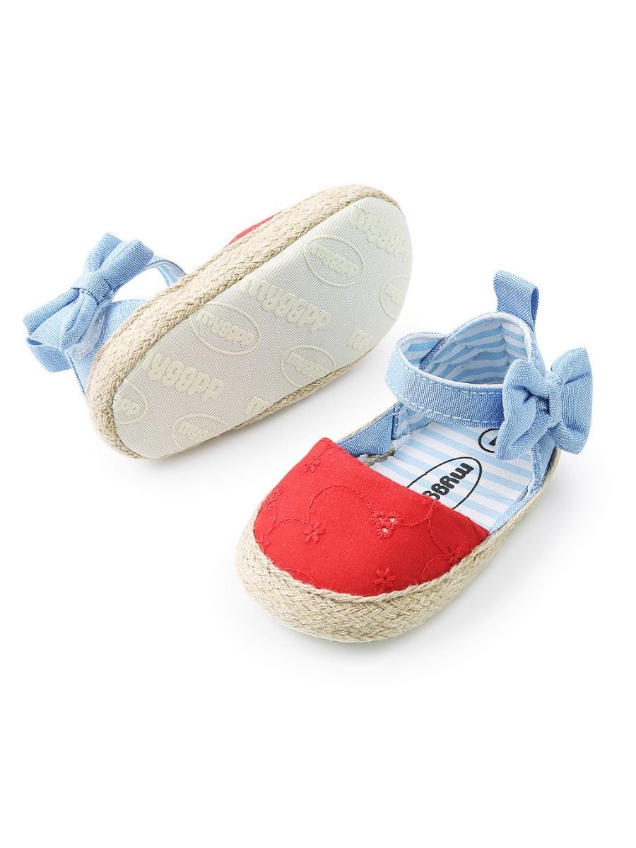 Cute Baby Girl Bow Ankle Straps First Start Crib Shoes - dianjiang-