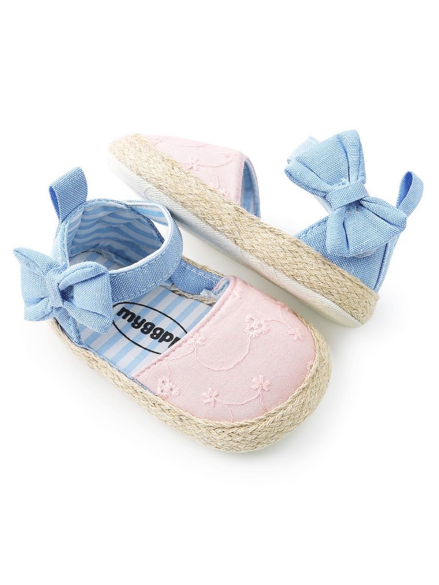 Cute Baby Girl Bow Ankle Straps First Start Crib Shoes - dianjiang-