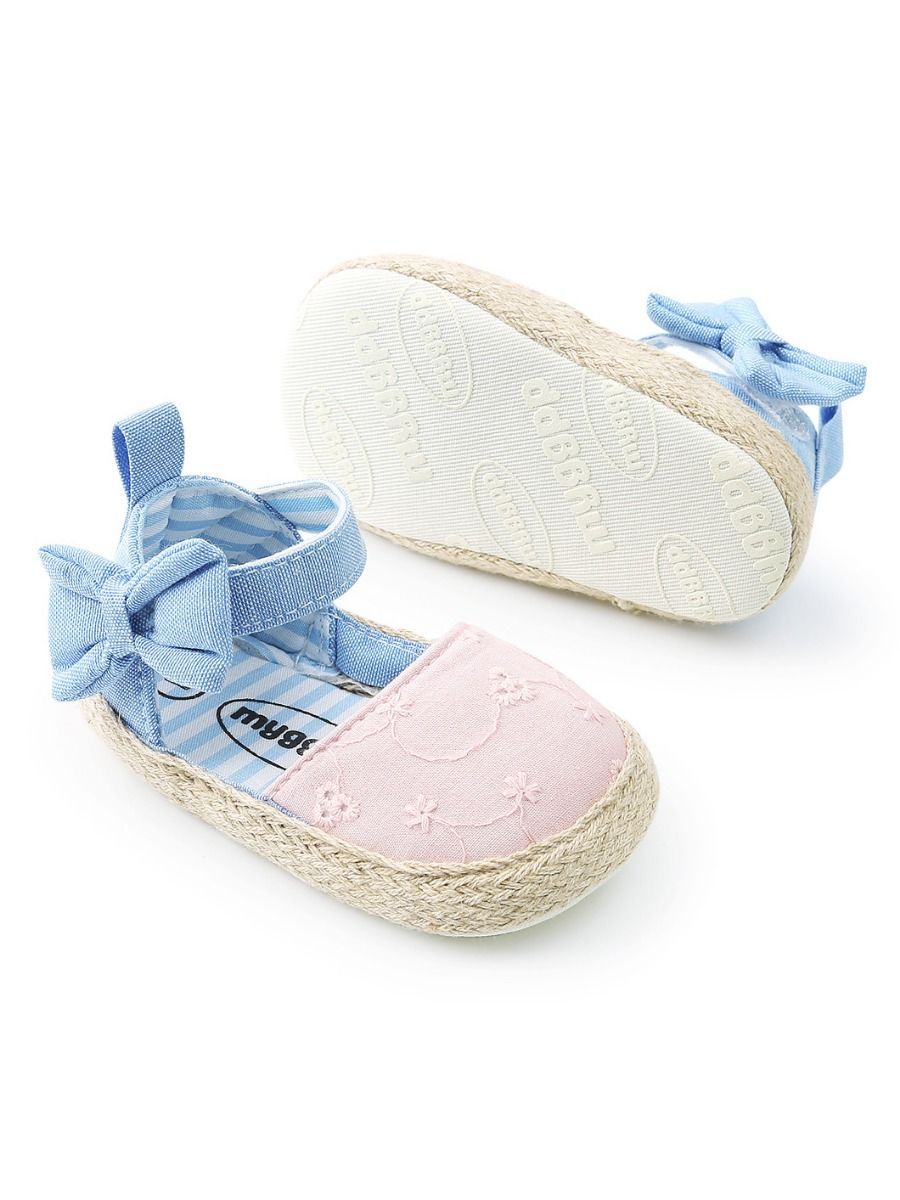 Cute Baby Girl Bow Ankle Straps First Start Crib Shoes - dianjiang-