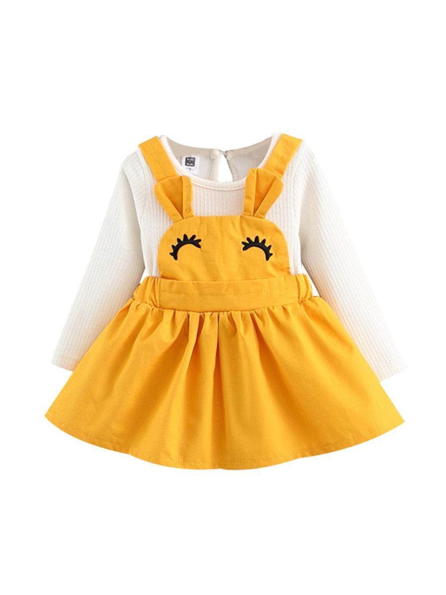 Cute Baby Girl Bunny Style Fake Two Piece Dress - dianjiang-