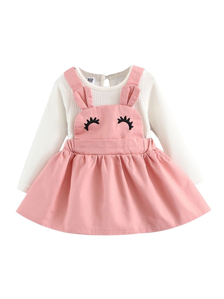 Cute Baby Girl Bunny Style Fake Two Piece Dress - dianjiang-