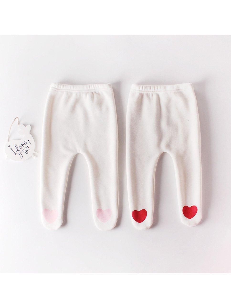 Cute Baby Girl Love Heart Fleece-lined Panty-hose - dianjiang-