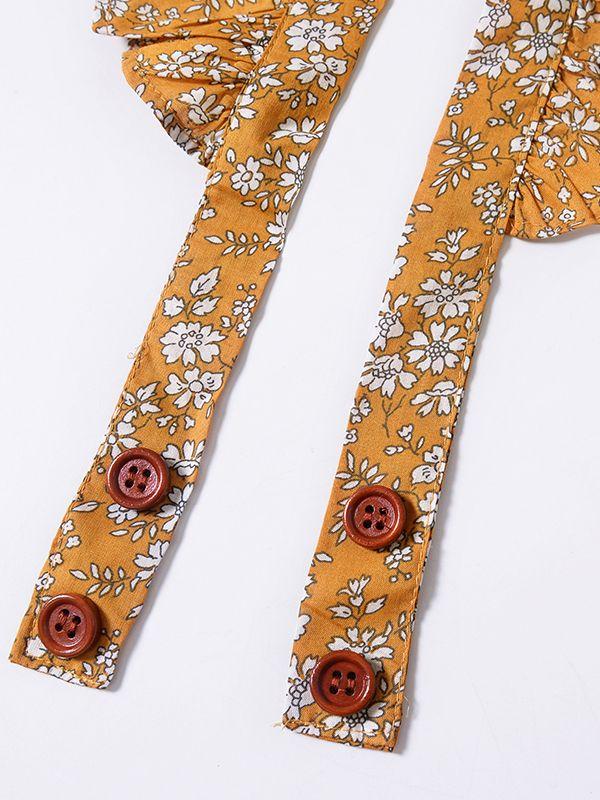 Cute Baby Girl Ruffle Sleeve Floral Onesie Bodysuit - dianjiang-