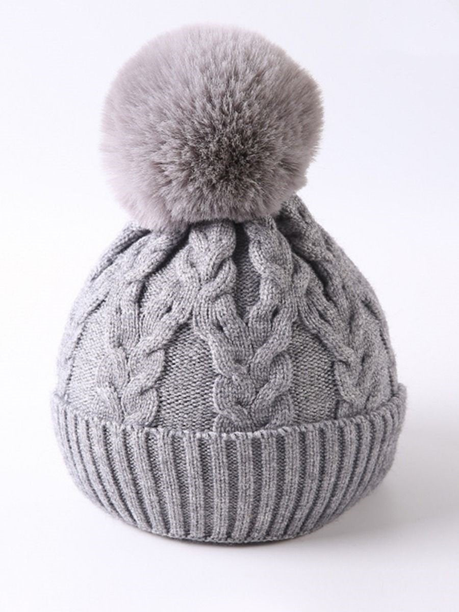 Cute Baby Toddler Kids Single Pompon Cable Knit Beanie Hat - dianjiang-