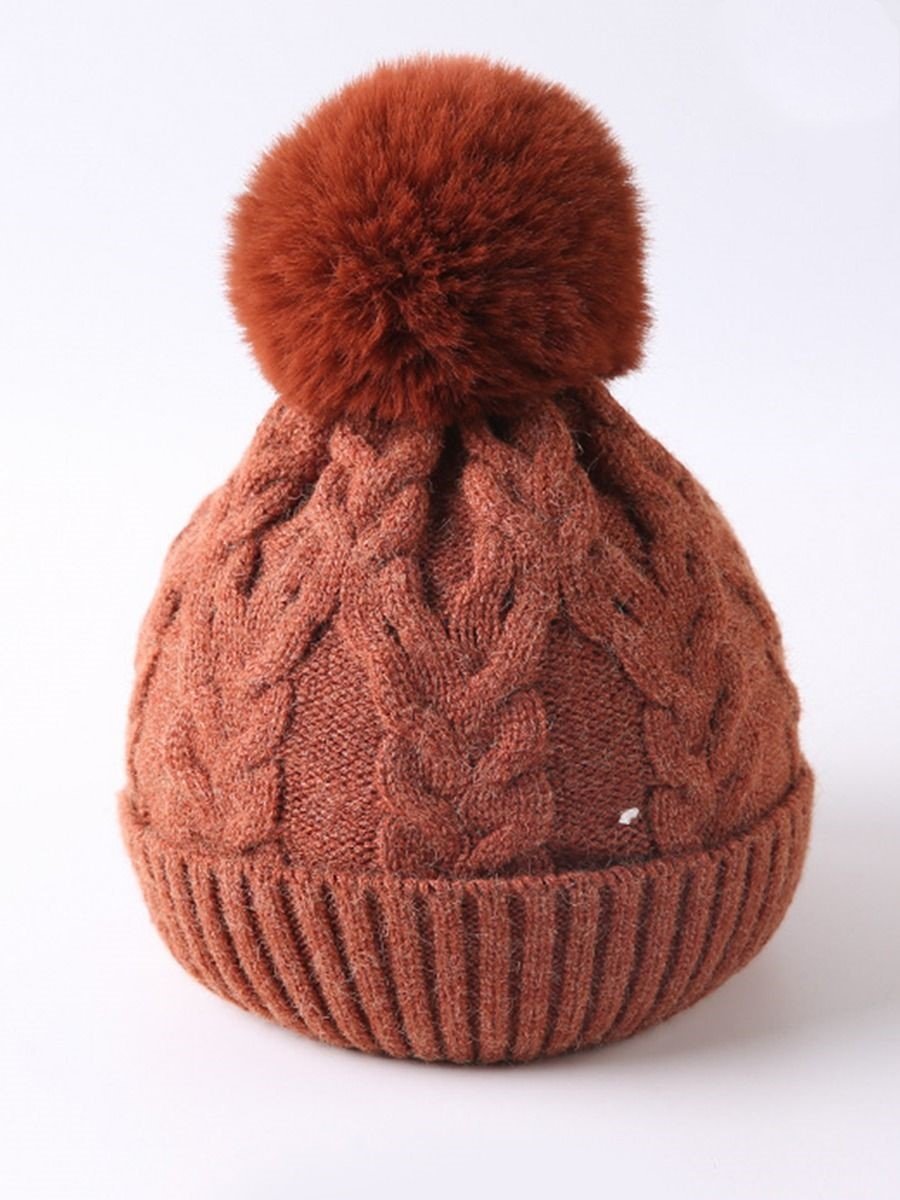Cute Baby Toddler Kids Single Pompon Cable Knit Beanie Hat - dianjiang-