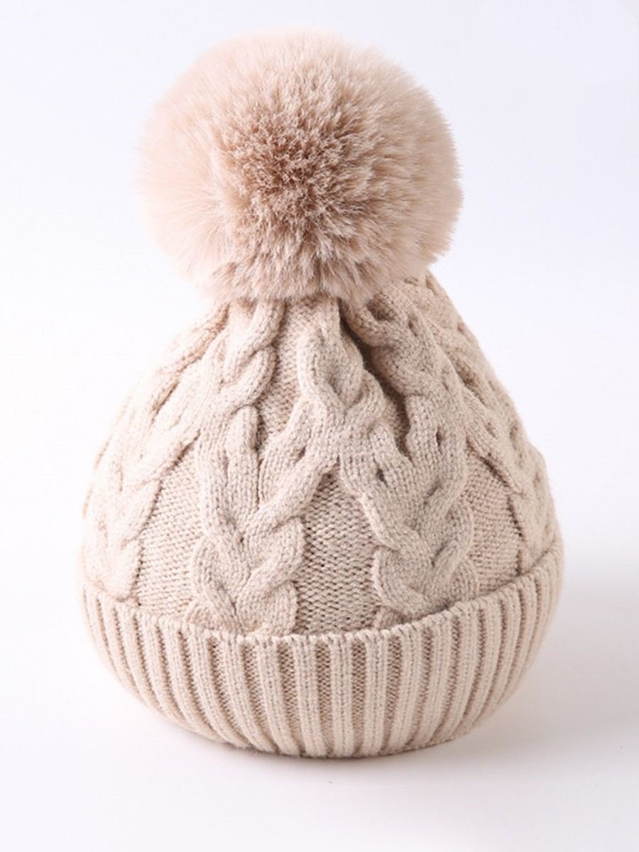 Cute Baby Toddler Kids Single Pompon Cable Knit Beanie Hat - dianjiang-