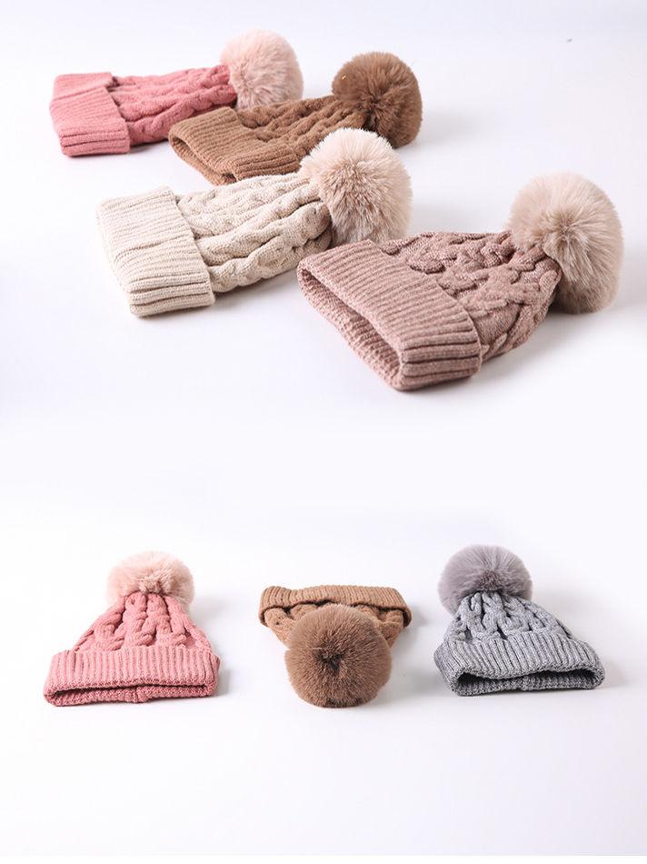 Cute Baby Toddler Kids Single Pompon Cable Knit Beanie Hat - dianjiang-