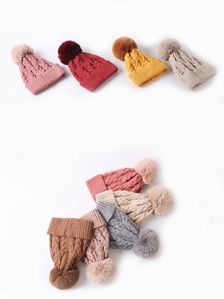Cute Baby Toddler Kids Single Pompon Cable Knit Beanie Hat - dianjiang-