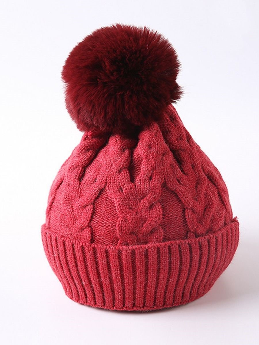 Cute Baby Toddler Kids Single Pompon Cable Knit Beanie Hat - dianjiang-