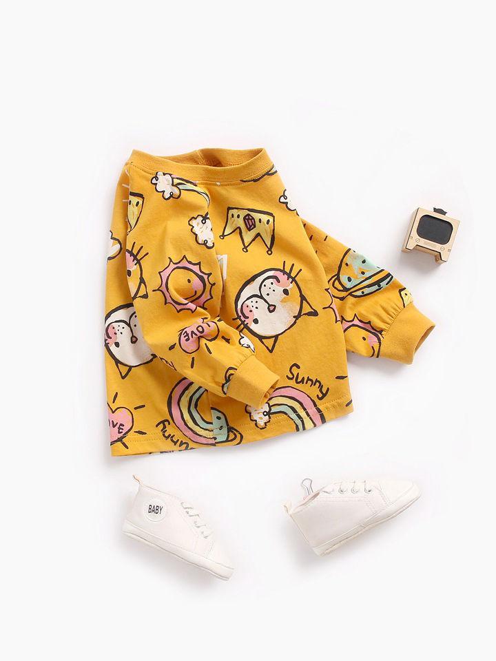 6 Colors Cute Baby Unisex Cartoon Long-sleeve T-shirt - dianjiang-