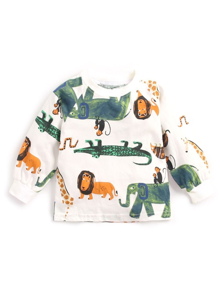 6 Colors Cute Baby Unisex Cartoon Long-sleeve T-shirt - dianjiang-