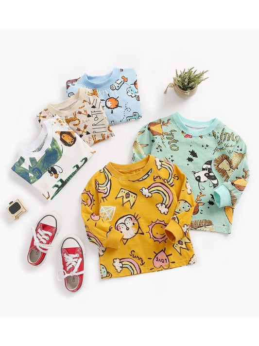 6 Colors Cute Baby Unisex Cartoon Long-sleeve T-shirt - dianjiang-