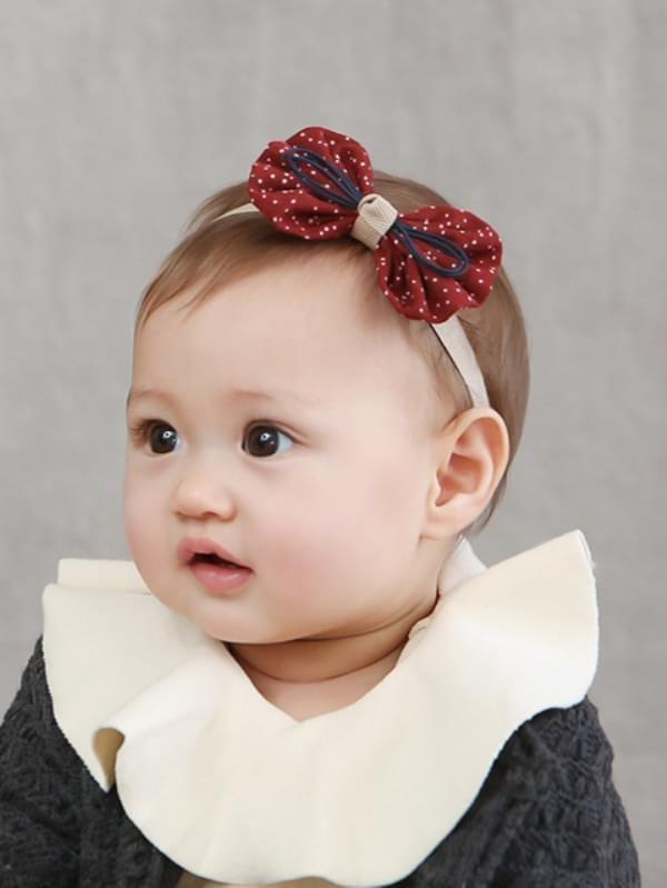 Cute Cloth Dots Printed Bowknot Headband Newborn Baby Girls - dianjiang-