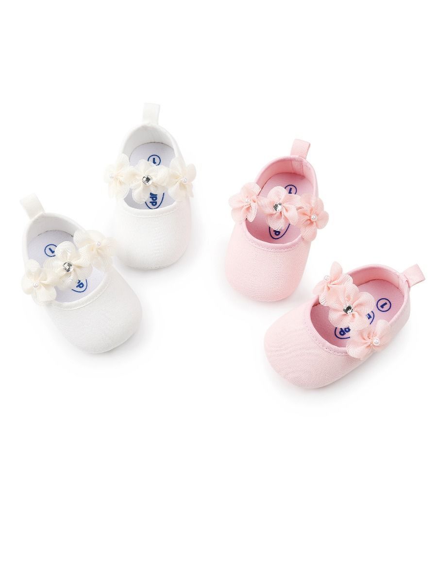 Cute Flower Trimmed Princess Baby Girls Shoes - dianjiang-