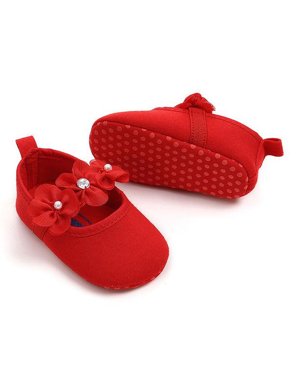 Cute Flower Trimmed Princess Baby Girls Shoes - dianjiang-