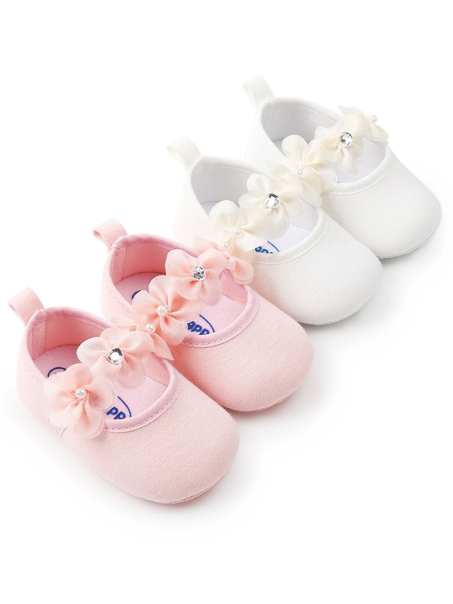 Cute Flower Trimmed Princess Baby Girls Shoes - dianjiang-