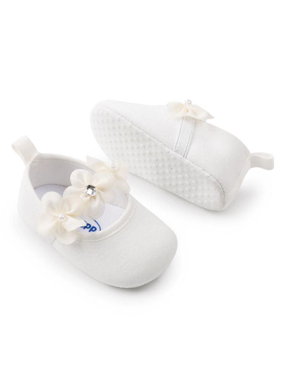 Cute Flower Trimmed Princess Baby Girls Shoes - dianjiang-