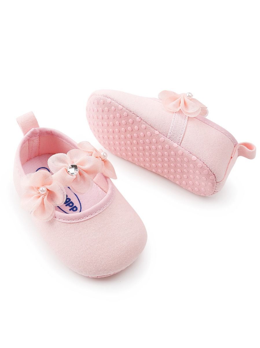 Cute Flower Trimmed Princess Baby Girls Shoes - dianjiang-